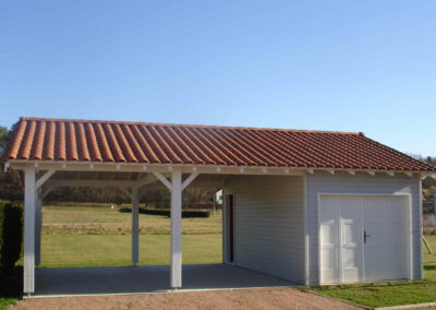 Garage en charpente traditionnelle + ossature bois